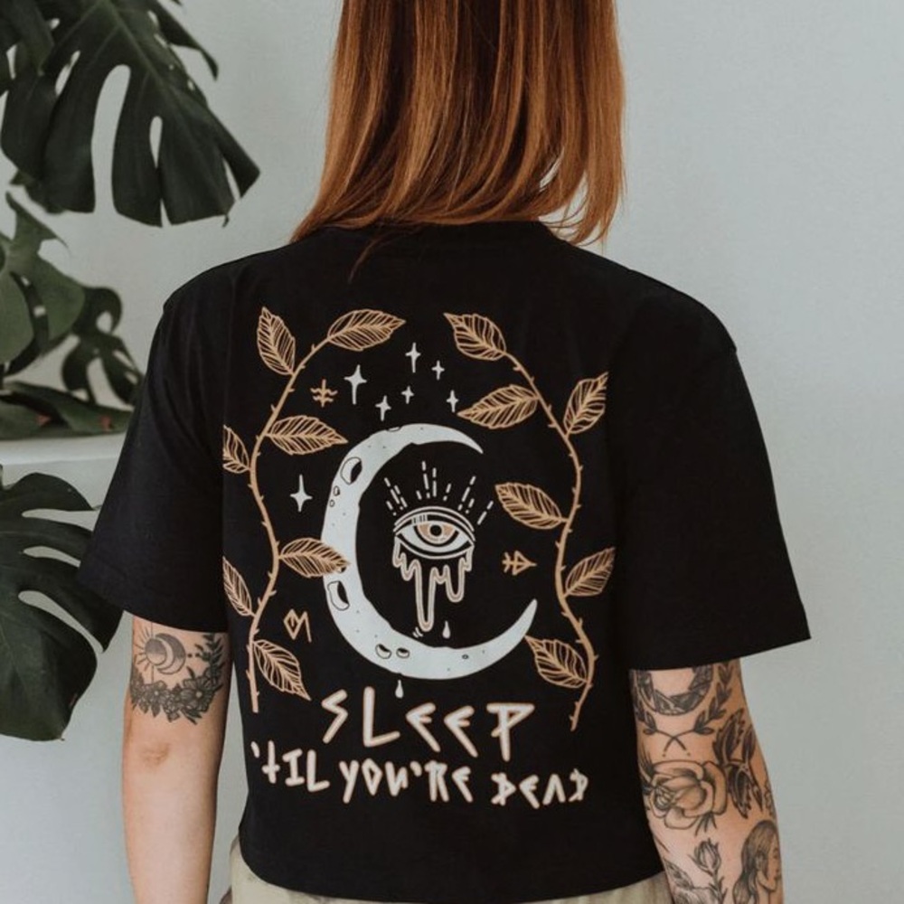 NWOT Octopied Mind Sleep ‘Til You’re Dead Black Tee T-Shirt Oversized Plus Size